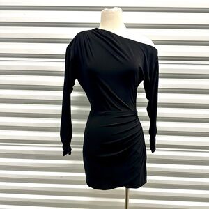 Ramy Brook Haisley Black One-Shoulder Jersey Dress